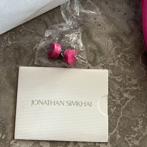 NEW Jonathan Simkhai Cassie Crystal Strappy Sandals Pink Size 41 New in Box - Picture 13 of 14